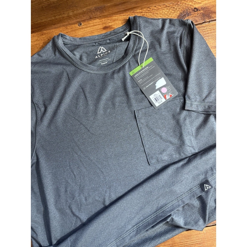 Alpine Design Active Pocket Tee Men MED Asphalt Gray UPF‎ 30+ Performance Shirt
